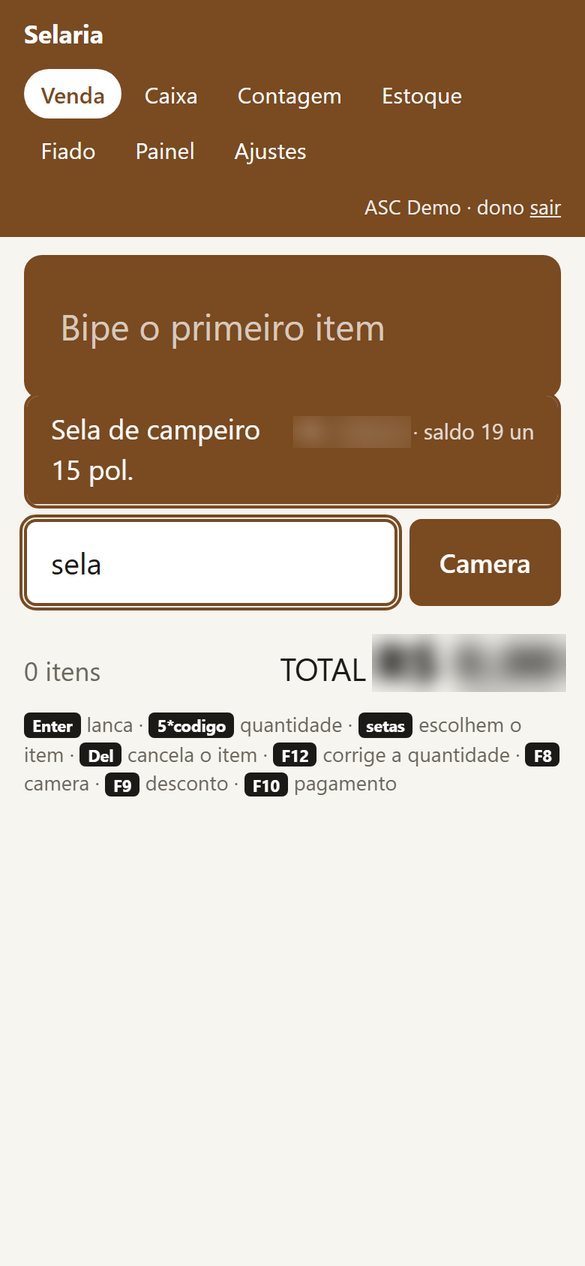 PDV do App Selaria no celular, buscando uma sela de campeiro
